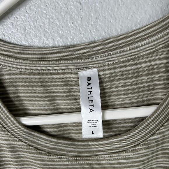Athleta Cloudlight Striped Muscle Tank Top Green Size Large - Picture 5 of 7